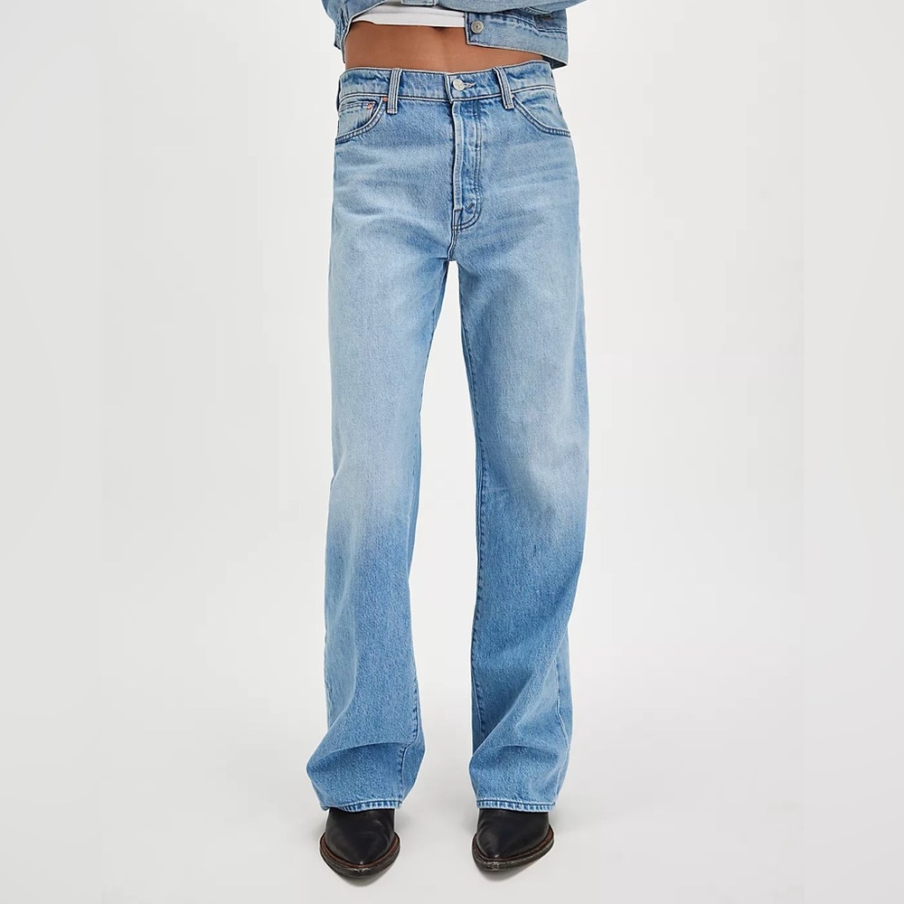 NEW $248 Mother Jeans The Dodger Button Hover Cuff Funk N’ Flair Blue sz 34 - Picture 4 of 11
